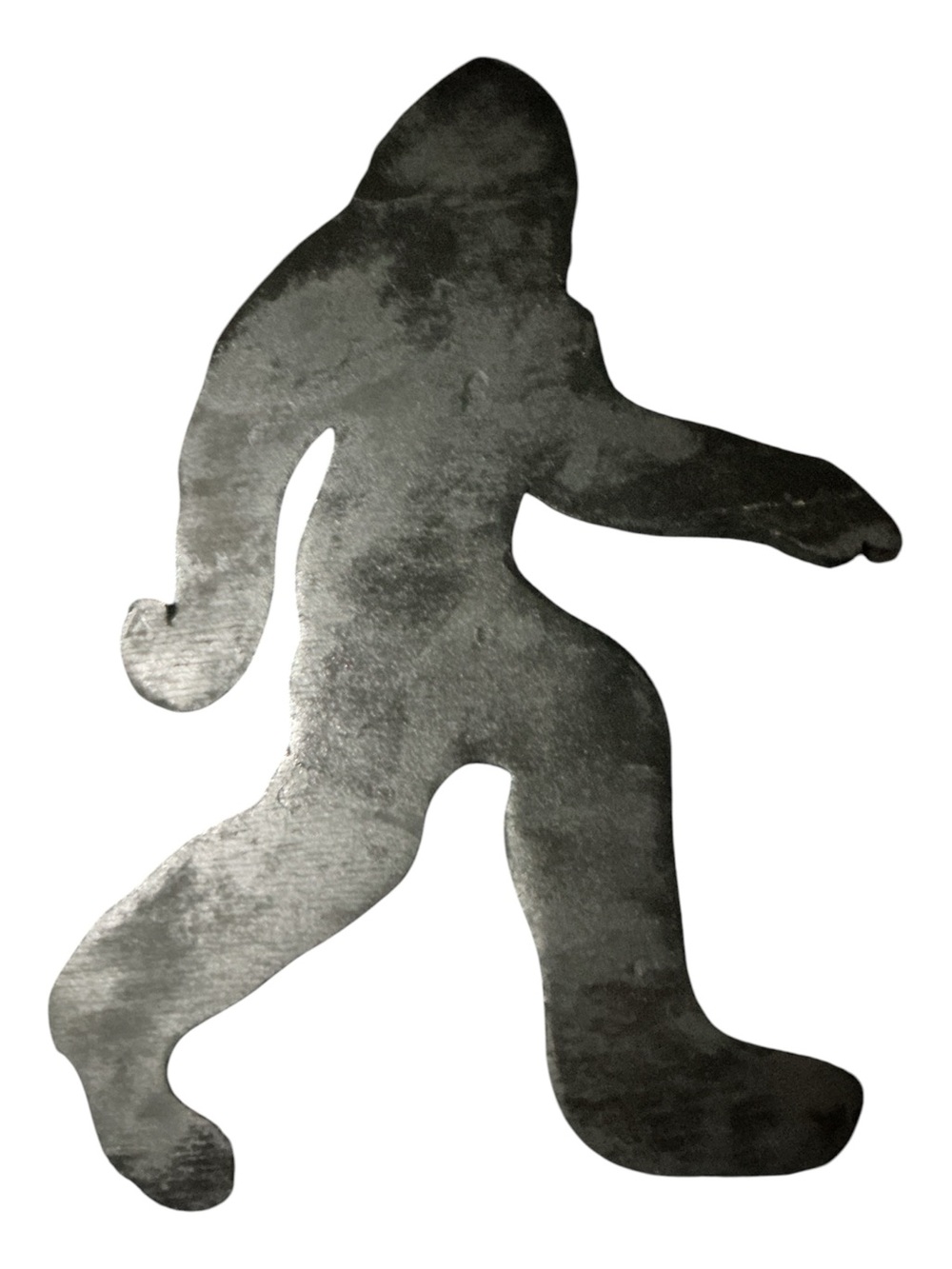 Metallic Silver Bigfoot Silhouette Wall Art - Home Art